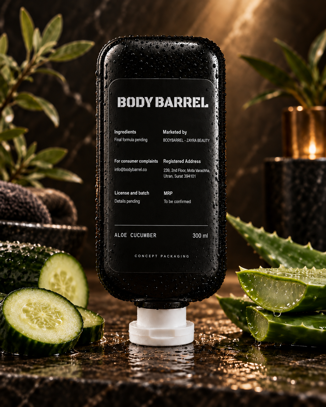 Aloe Cucumber body wash concept back label