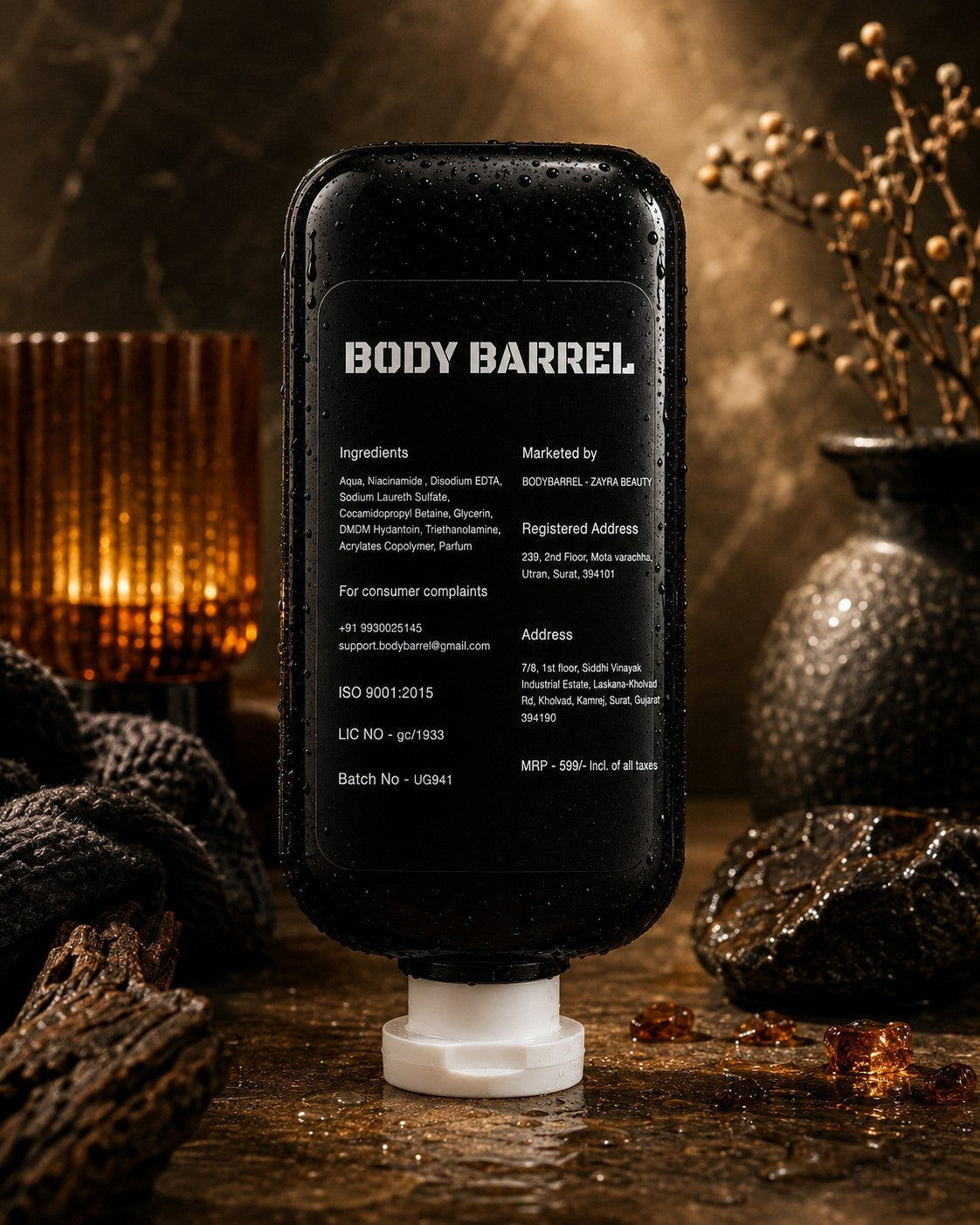 Amber Noir Body Barrel body wash back image