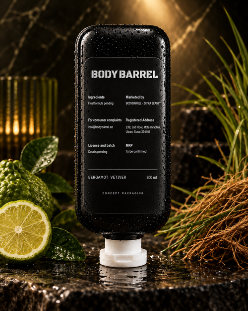 Bergamot Vetiver body wash concept back label
