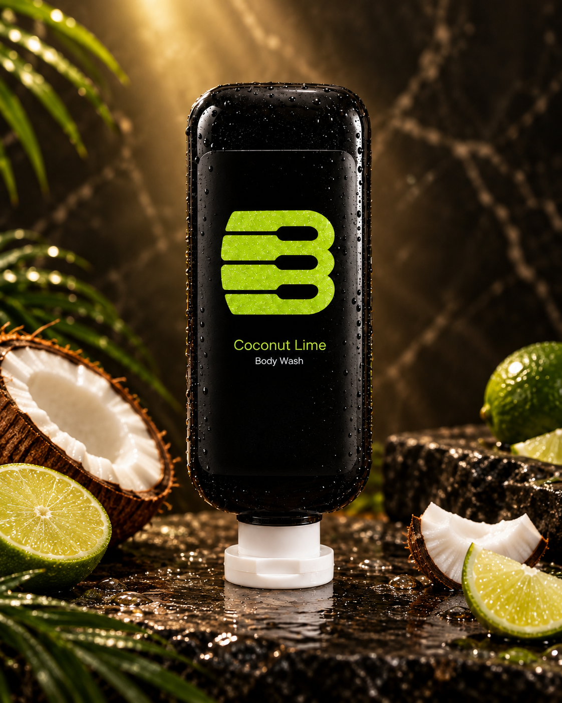 Coconut Lime Body Barrel body wash concept front