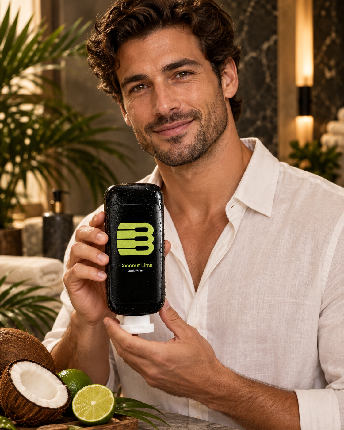 Coconut Lime Body Barrel body wash concept lifestyle image