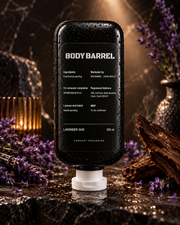 Lavender Oud body wash concept back label