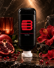 Pomegranate Hibiscus Body Barrel body wash concept front