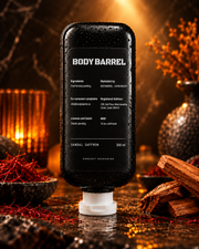 Sandal Saffron body wash concept back label